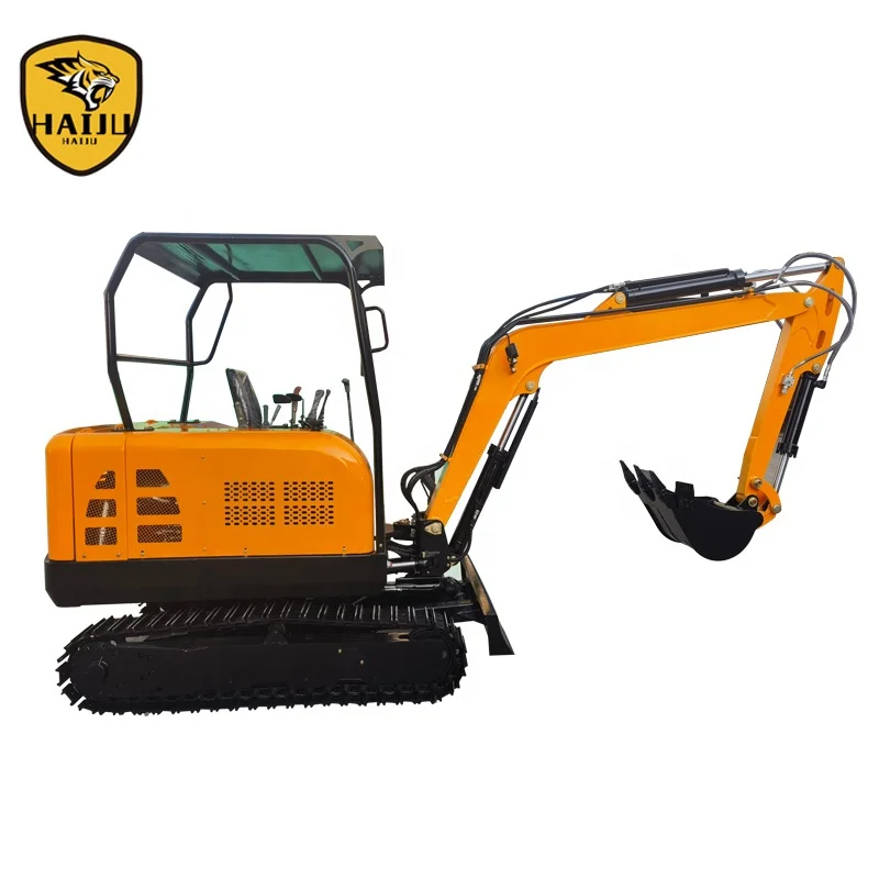China Made 2.4Ton 2.5Ton HJ35 Micro Mini Excavator Garden Farm Excavator Machine With Closed Cabin Prices