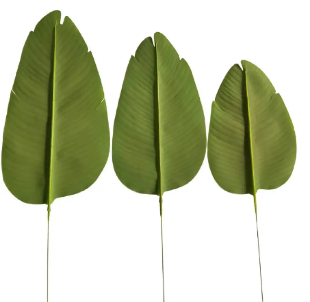 Wholesale Artificial Latex Real Touch Green Banana Palm Plants Plastic Grass and Flower Wreath for Home Indoor Decoration