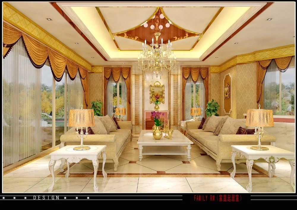 Luxurious Decoration 3D MAX Interior Rendering For European Style Villa