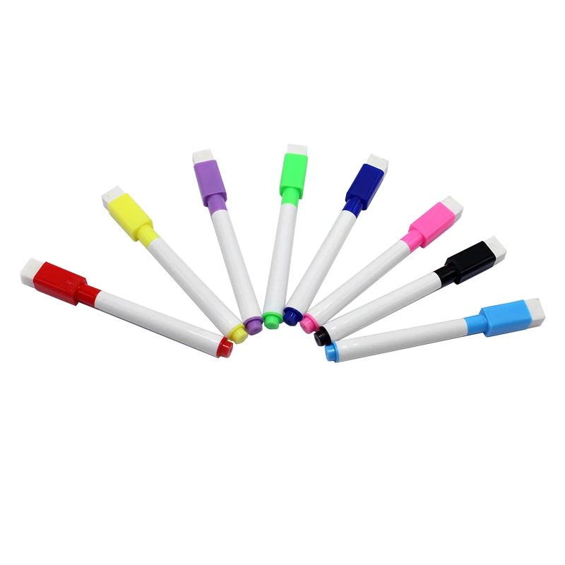 Низкий запах сухого стирания assort цвета магнитная доска маркеры ручки с ластиком для школы офиса