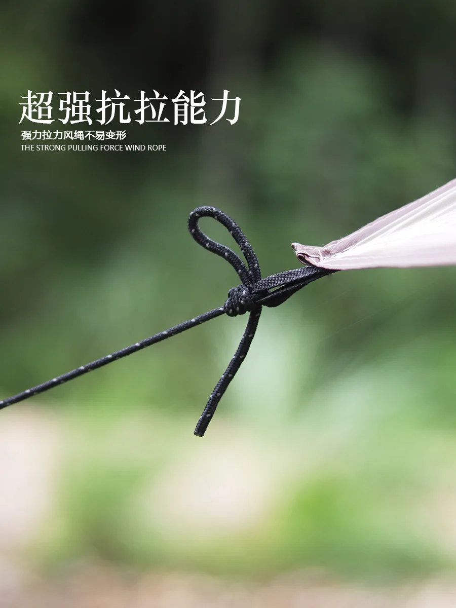 4mm Outdoor Guy Lines Tent Cords Reflective Canopy Wind Rope Lightweight Camping Rope for Tent Tarp