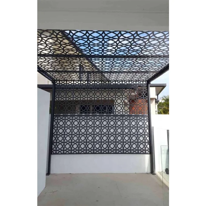 Decorative Laser Carved Hollowed Out Metal Privacy Screen Weather proof Steel Partition Wall