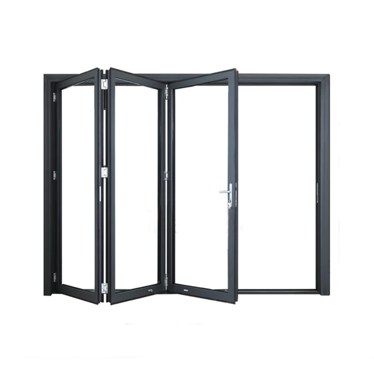 China Factory Aluminum Frameless House Narrow Bifold Accordion Soundproof Doors Aluminium Interior Glass Folding Sliding Door