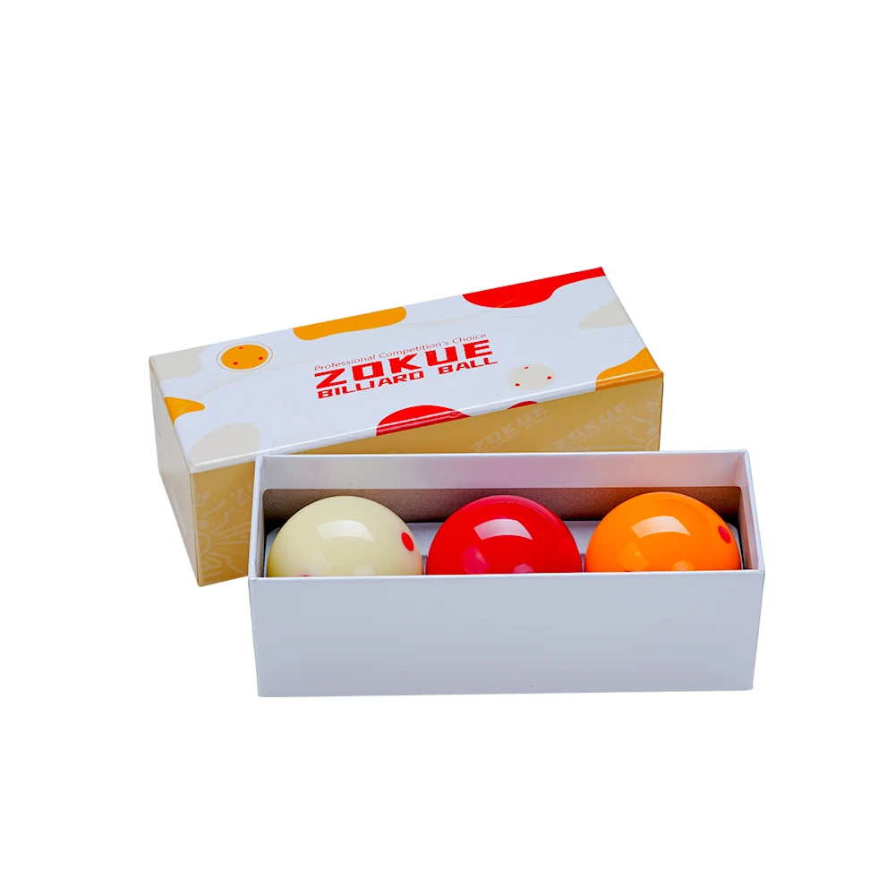 ZOKUE Carom Ball Set with 61.5 mm Carom Billiard Balls Complete 3 Ball Set for Beginner 3 cushion carom cue