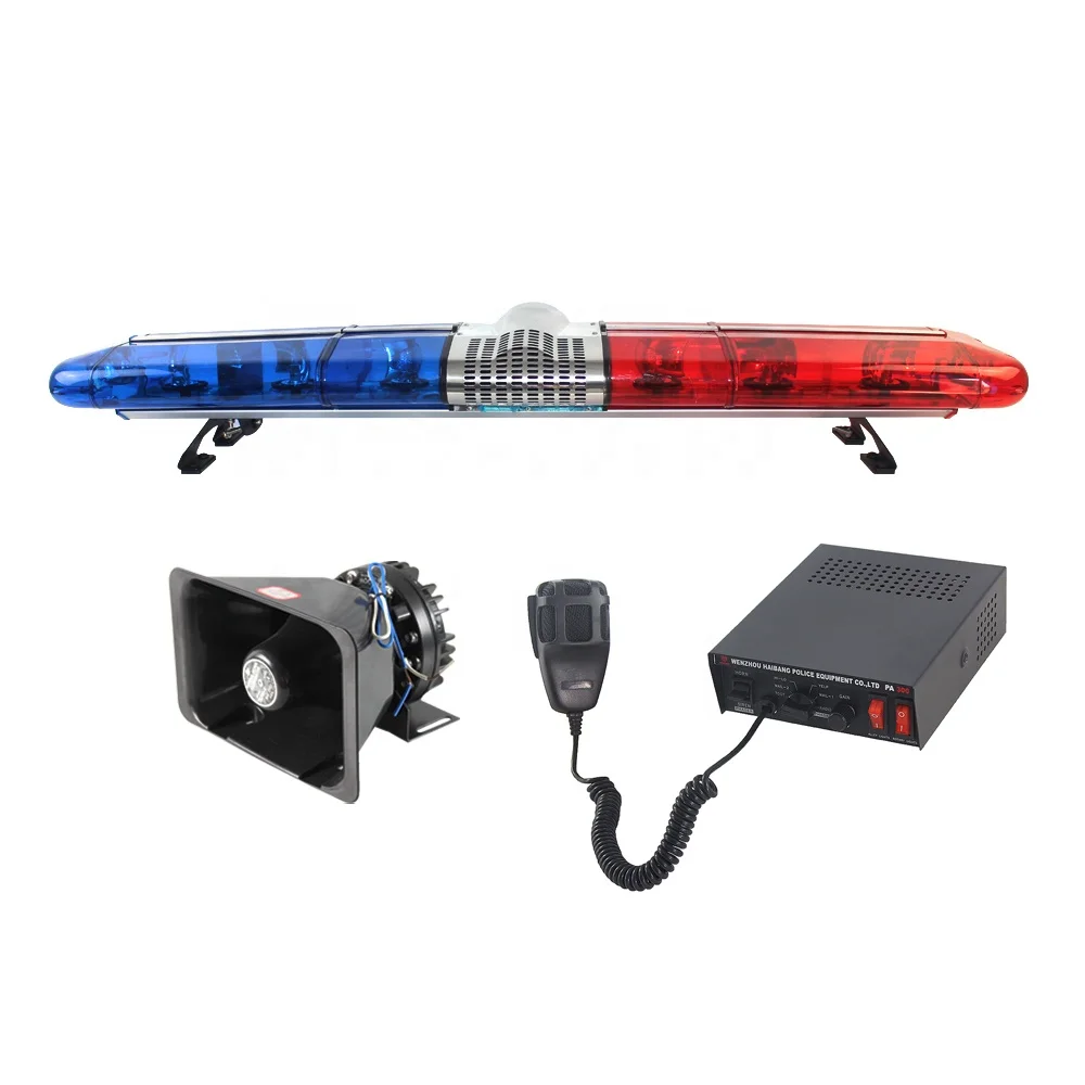 Lengthen Custom Made Led 1500Mm 12V 24V Car Siren Rotator Lightbar Patrol Car Halogen Light Bars With Speaker Siren