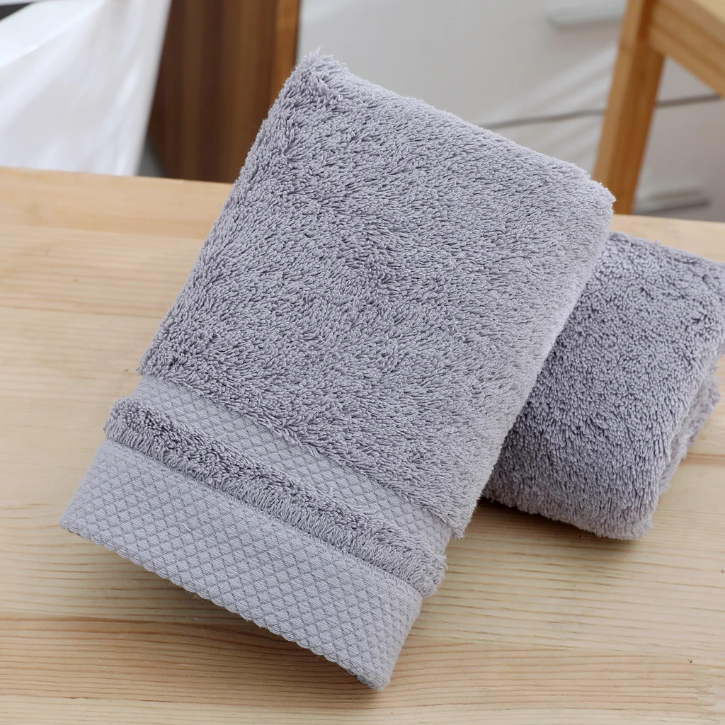 New Design Top Quality Pure Color 100% Soft  combed Cotton Solid Thick face hand towel