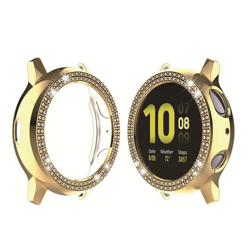 
case for Samsung Galaxy Watch Active 2 Case Bling 40mm 44mm, Women Girl Jewelry Crystal Diamond Watch Bezel Bumper Protector Shi 