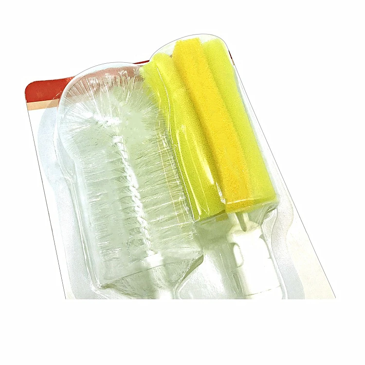 
Wholesale sponge baby bottle brush 3 in 1 sets replacement baby bottle nipple cleaning set 