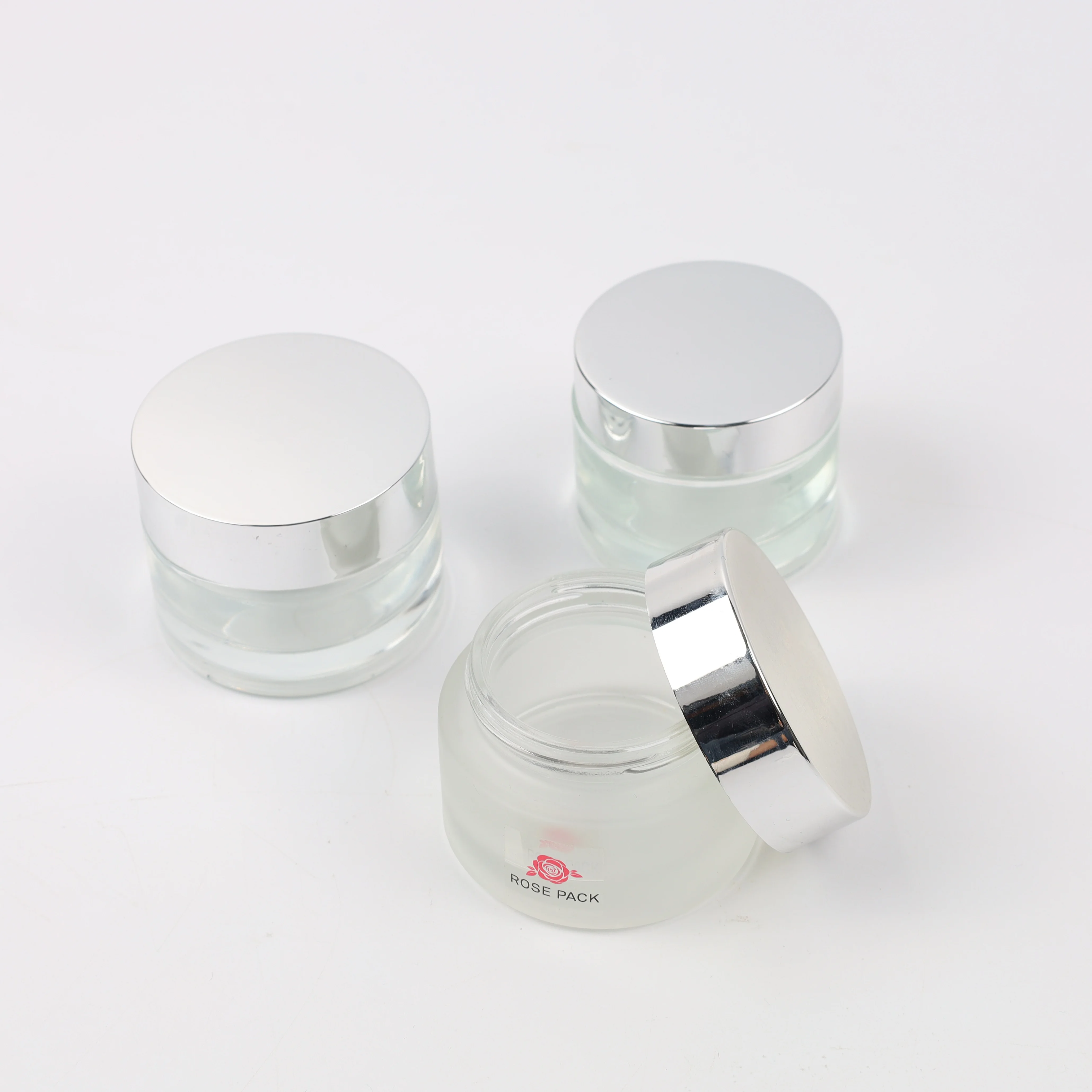 Frosted cylinder shape skin cream cosmetic container 30 ml 50 ml glass jar