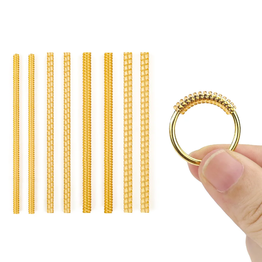 Yellow Ring Winding Wire Ring Size Adjustment Elastic