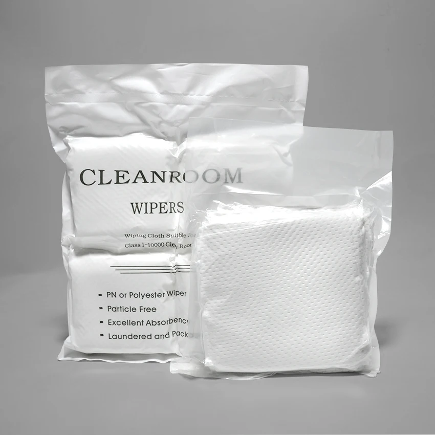 Wholesale 110 gsm Heavy Duty 2ply Polyester Cleanroom Wipes  9*9 Inch Lint Free With Laser Sealed Edge