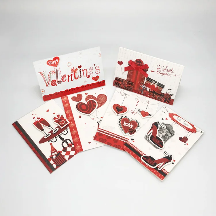 Valentine day Gift mini small card printing gold foil customise paper greeting card