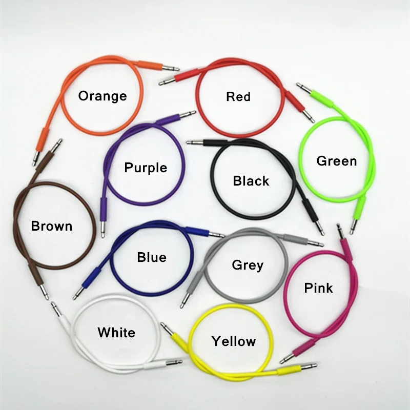 Multi-Colored TPE thin cable  3.5mm mono patch TPE cable  for eurorack modular synthesizer audio cable