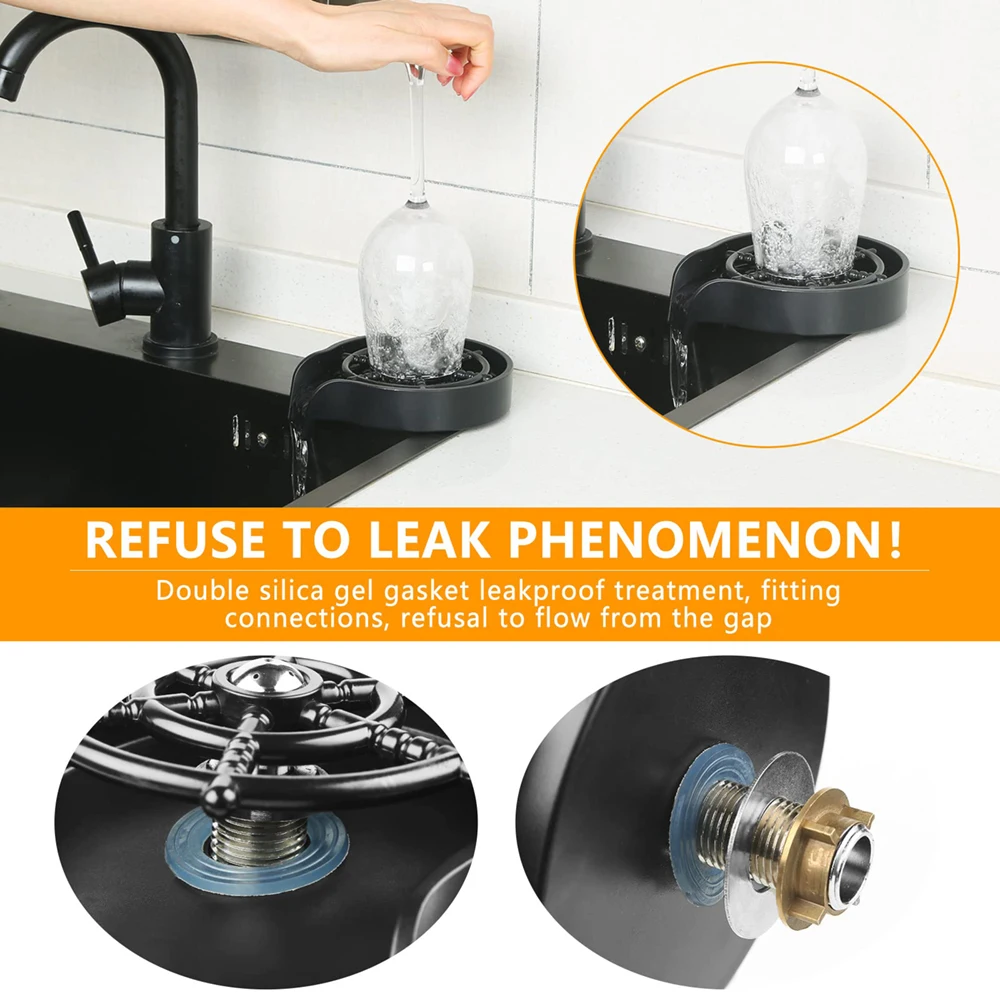 Automatic Cup Washer Cleaner High Pressure Faucet Glass Rinser Cool Kitchen Sink Gadgets Bar Bottle Washer Rinser