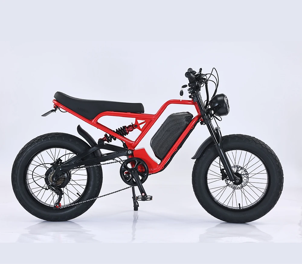 USA warehouse 1500W Fast electric bike retro motorcycle full suspension off road ebike 20 fat tires snow e-bike