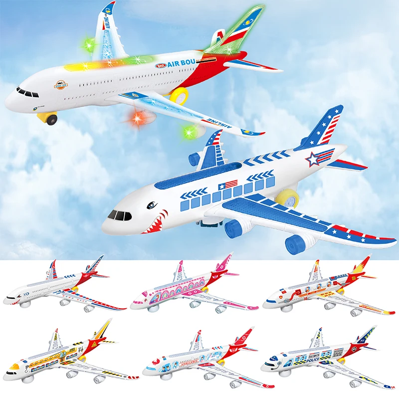 2024 Wholesale Custom Luxury Kids Aircraft Model Plane Toys Educational Electric Airplane With Lights Music