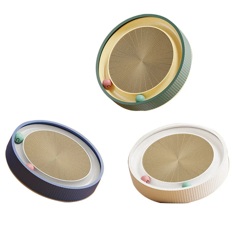 Cat scratching board resistance No crumbs Cat claw board Round oval corrugated paper  Cat toy