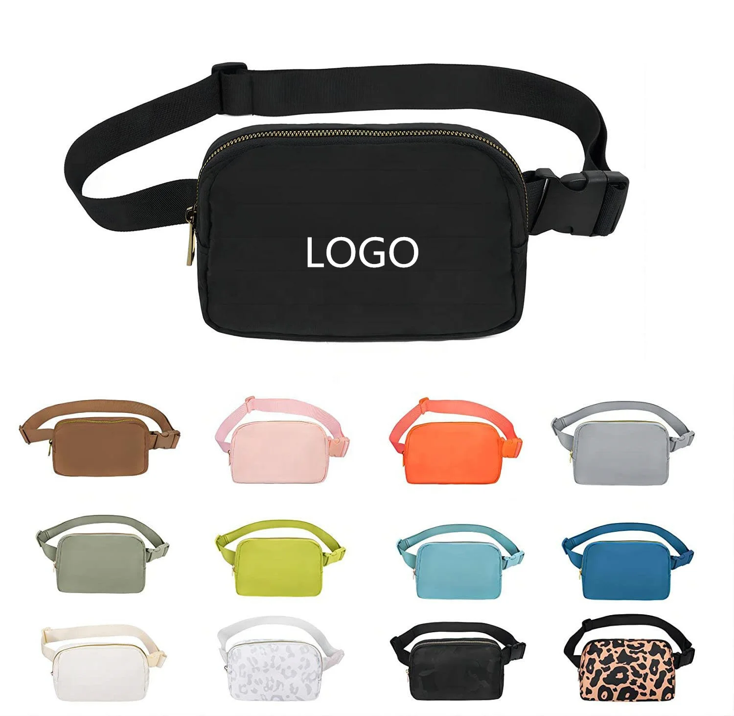 Водонепроницаемая нейлоновая мини-поясная сумка для женщин на заказ унисекс Беговая поясная сумка Регулируемая тренировочная сумка через плечо везде поясная сумка