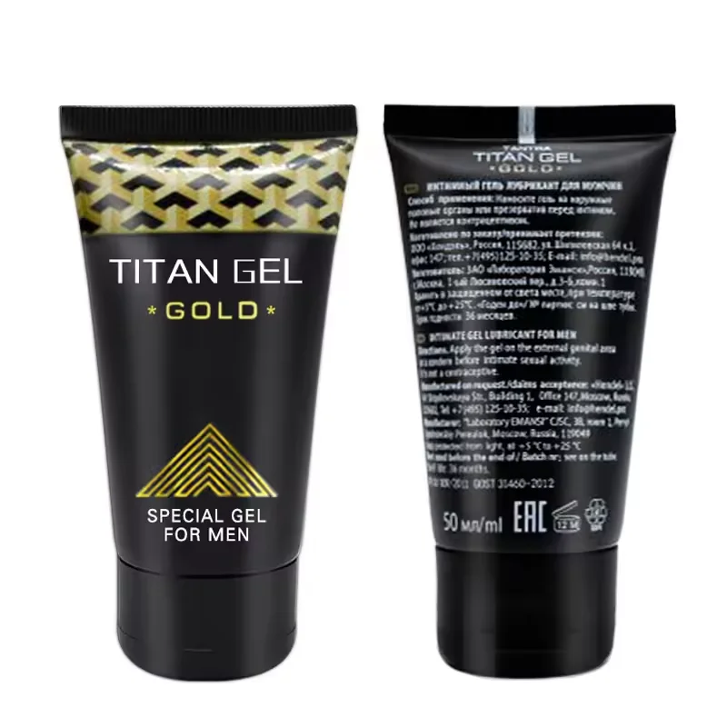 Original Russia Titan Gel Gold Herbal Adult Products for Male Penis Enlargement Nipple Bust Face Massage Cream