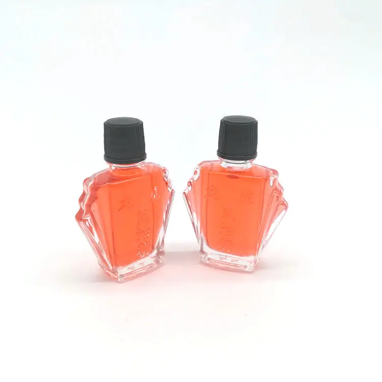 wholesale 3ml clear wind medicated oil glass bottle with black plastic screw cap glass essential balm  bottle