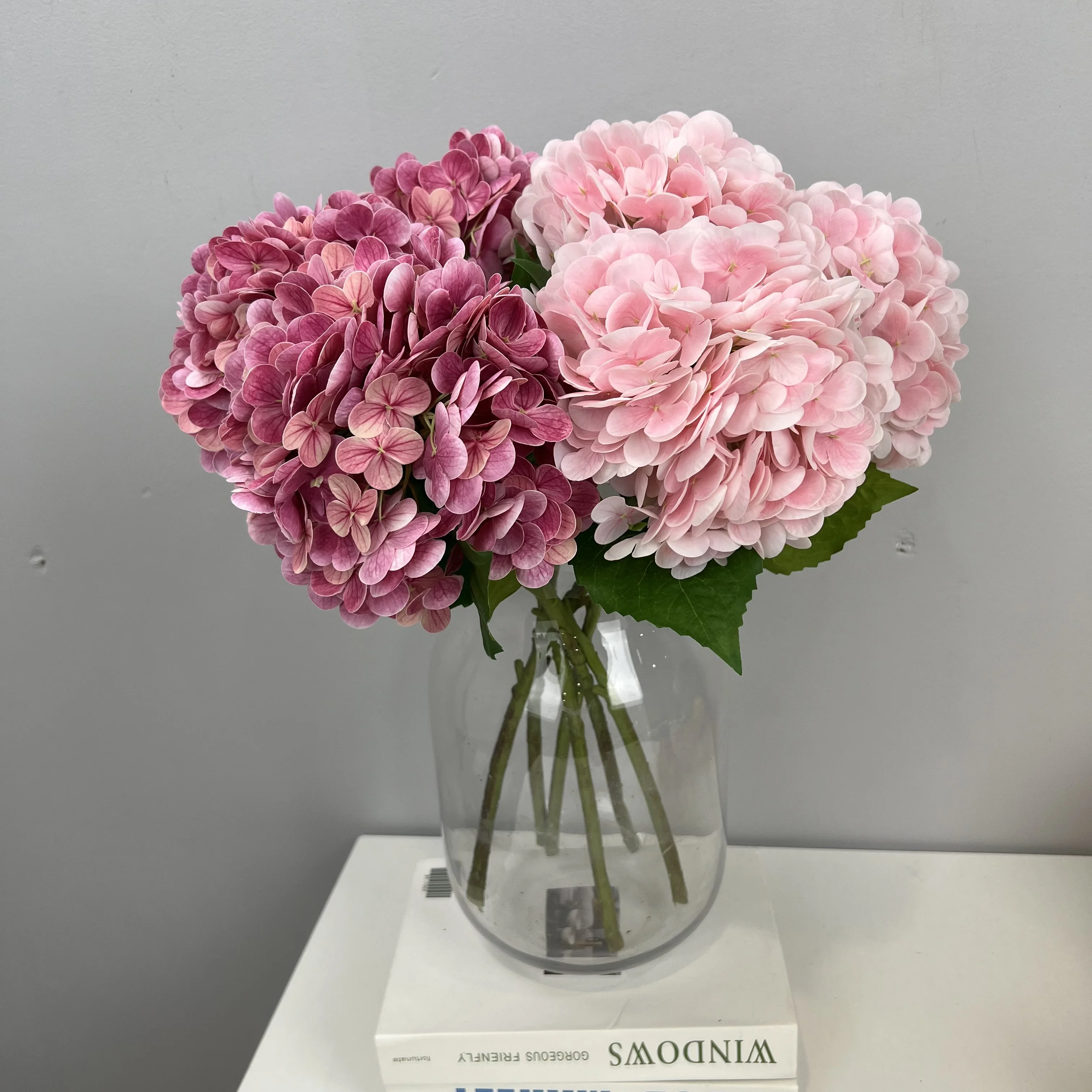 2022 Wholesale  Floral Wedding Flower Wall Decoration Artificial Flower 49cm Artificial Hydrangea