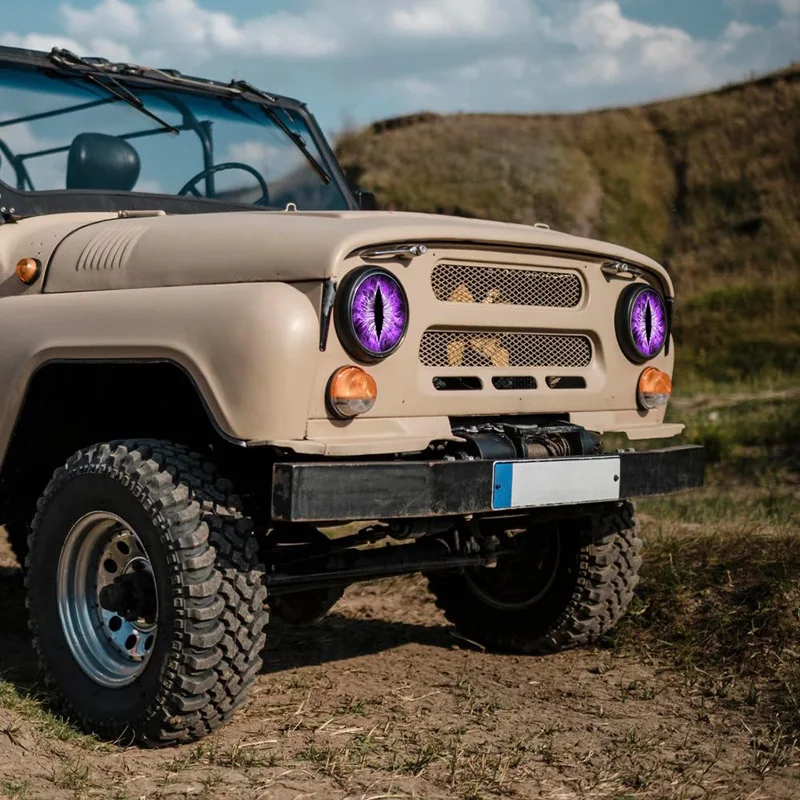 Funny DIY 3D Stereo SUV Headlight Decals Stickers Beast Eyes Sticker Headlight Decals