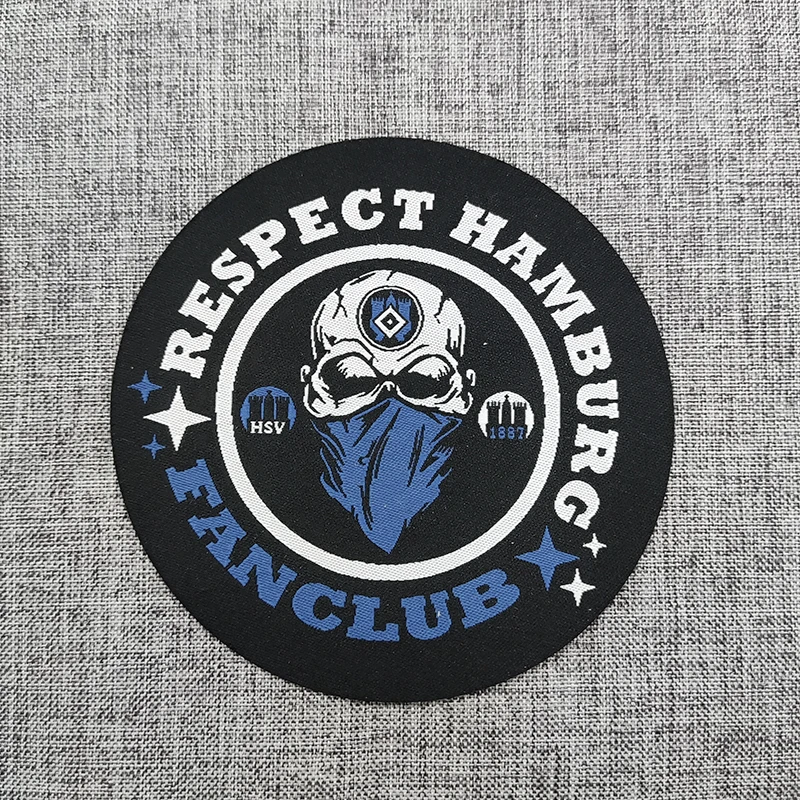 blue insignia Heat Press Patch iron patch Custom Woven distinctive badge Patch  hat tags