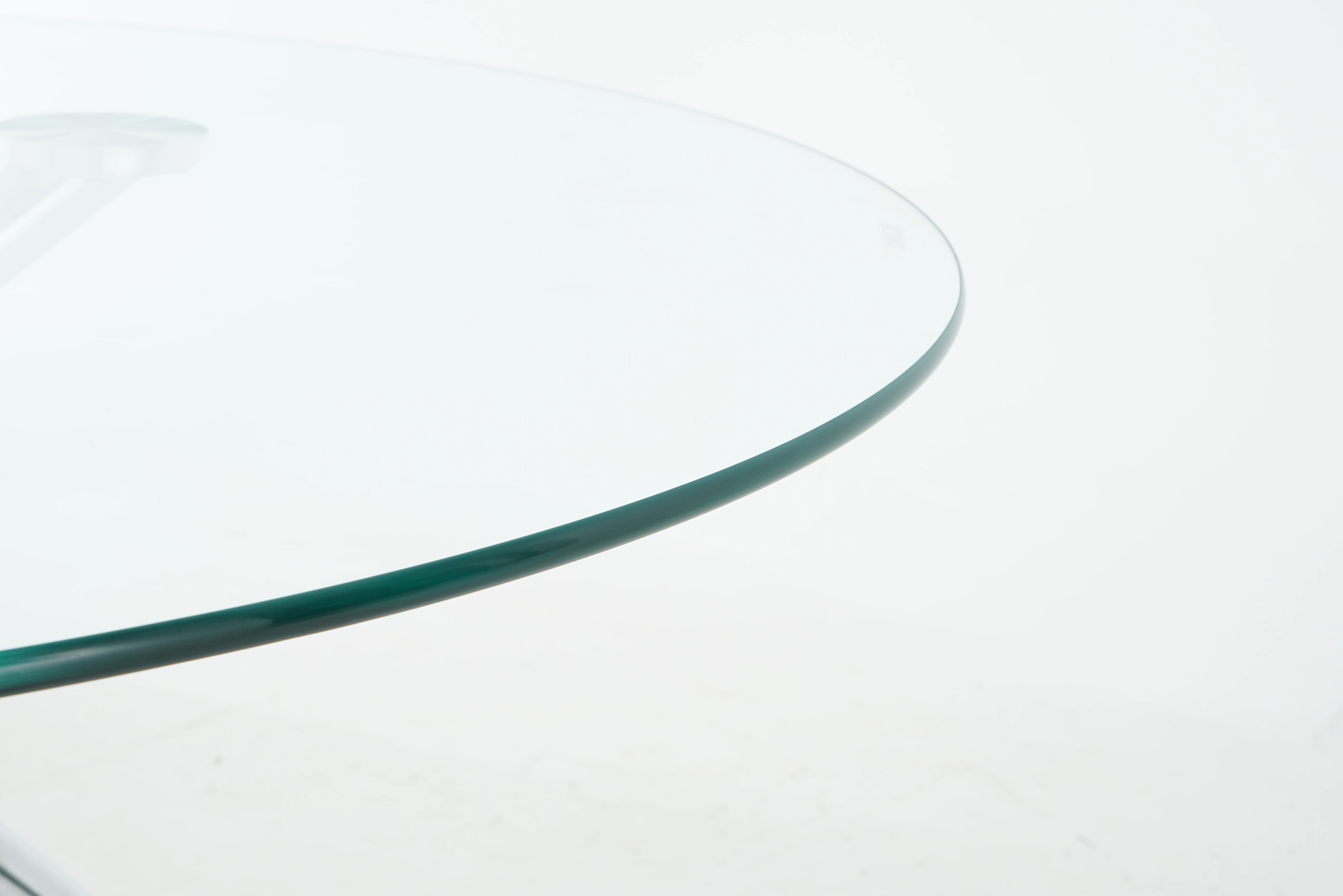 Modern Fashionable Popular Chrome Legs Glass Round Top Decoration Dining Table