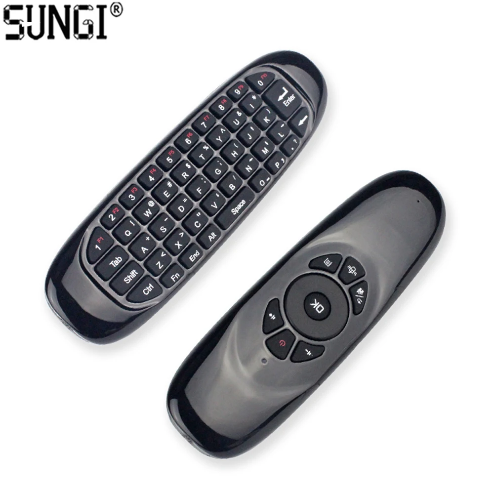 SUNGI 2,4G мини беспроводная клавиатура C120 air fly mouse tv box мини-клавиатура с микрофоном