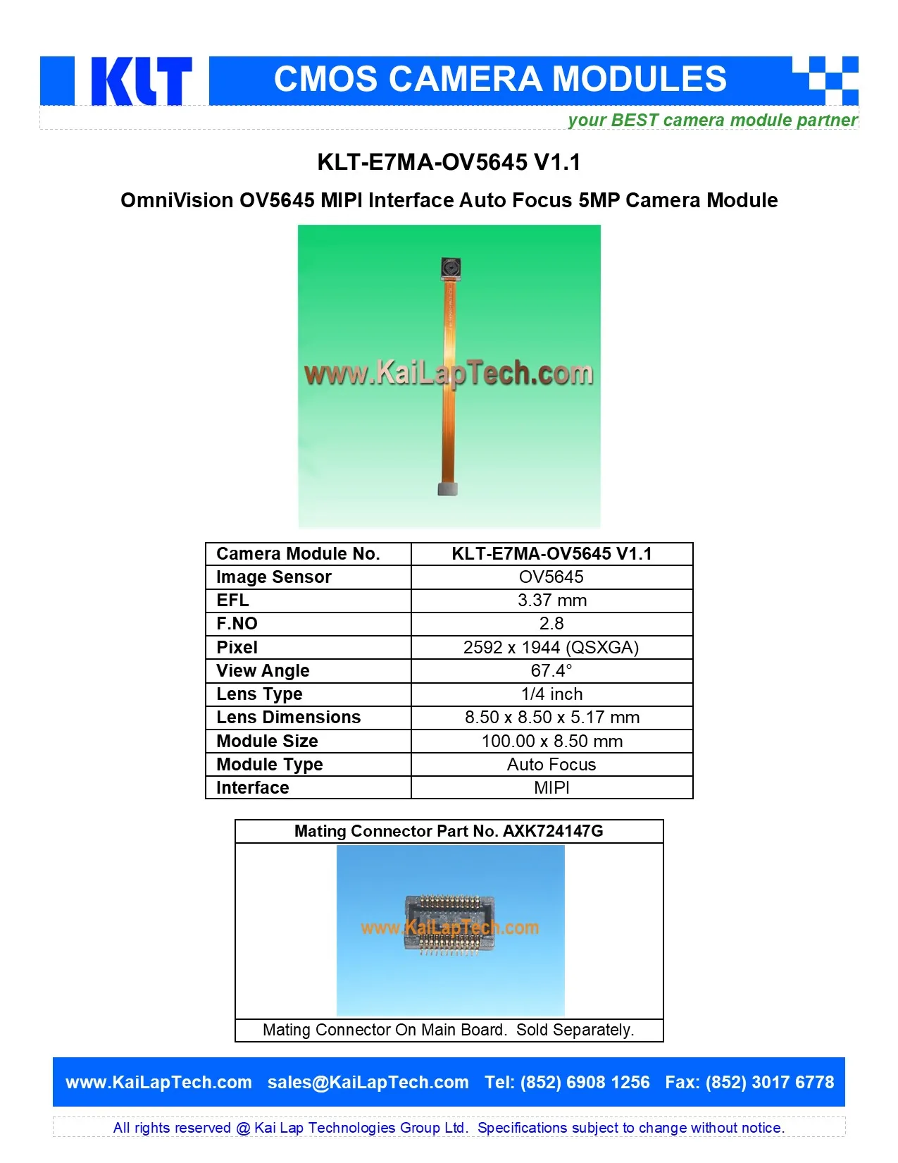 OmniVision OV5645 MIPI интерфейс Автофокус 5MP модуль камеры