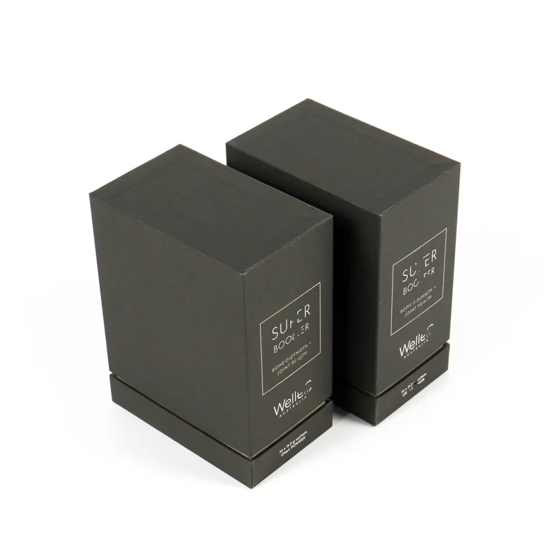 custom eco friendly top and bottom boxes black luxury custom printing cardboard lid and base paper scented candles packaging box