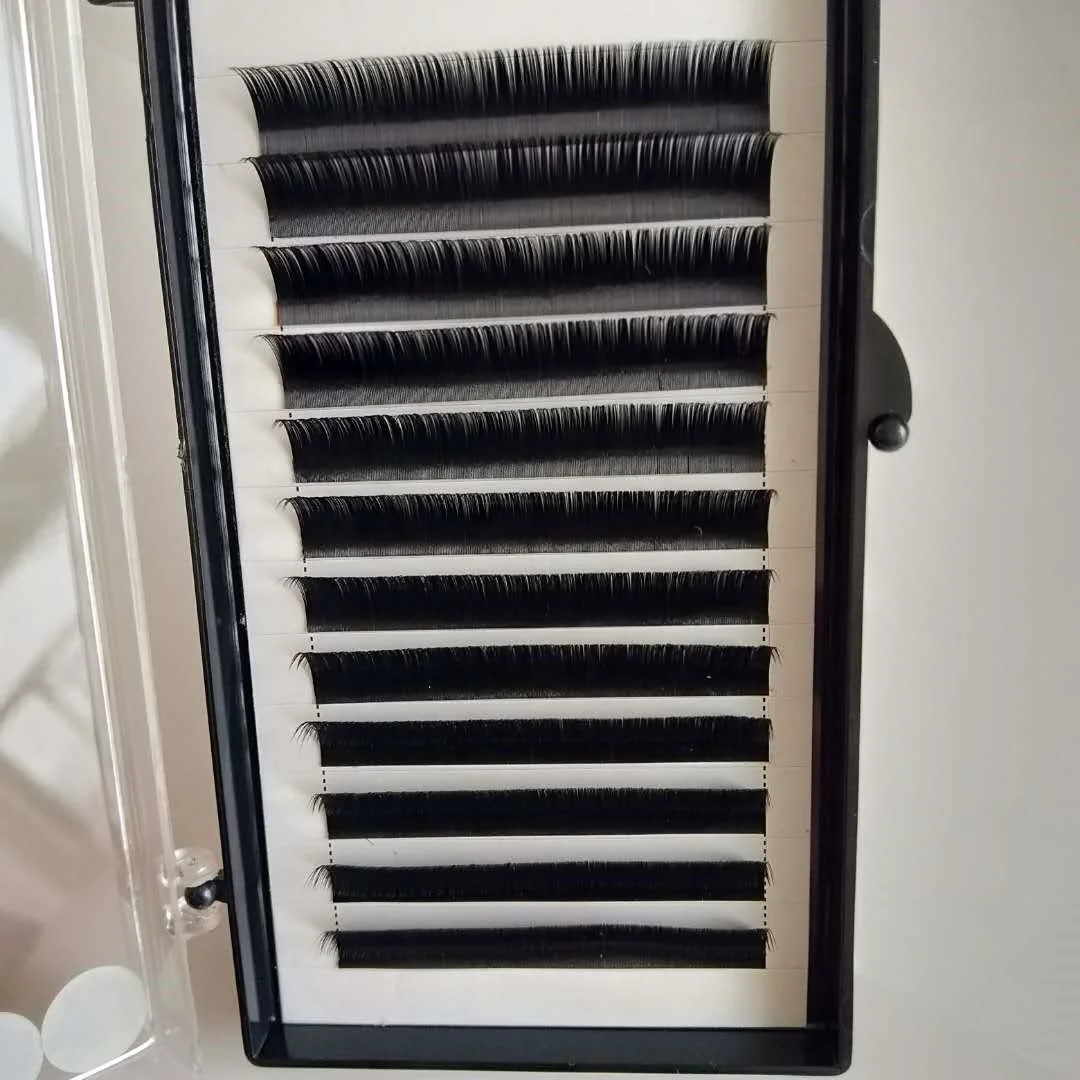 Korean pbt eyelash individual human hair eyebrow extensions 8-15mm 12 lines mix length lashes