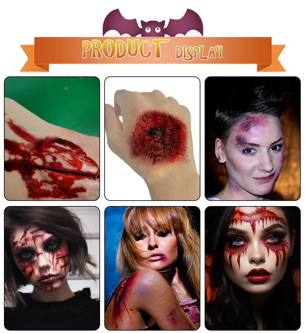 KHY Custom Wholesale Special Effect Latex Scar Wax Fake Blood Prosthetics Prosthetic Halloween Sfx Makeup Kit