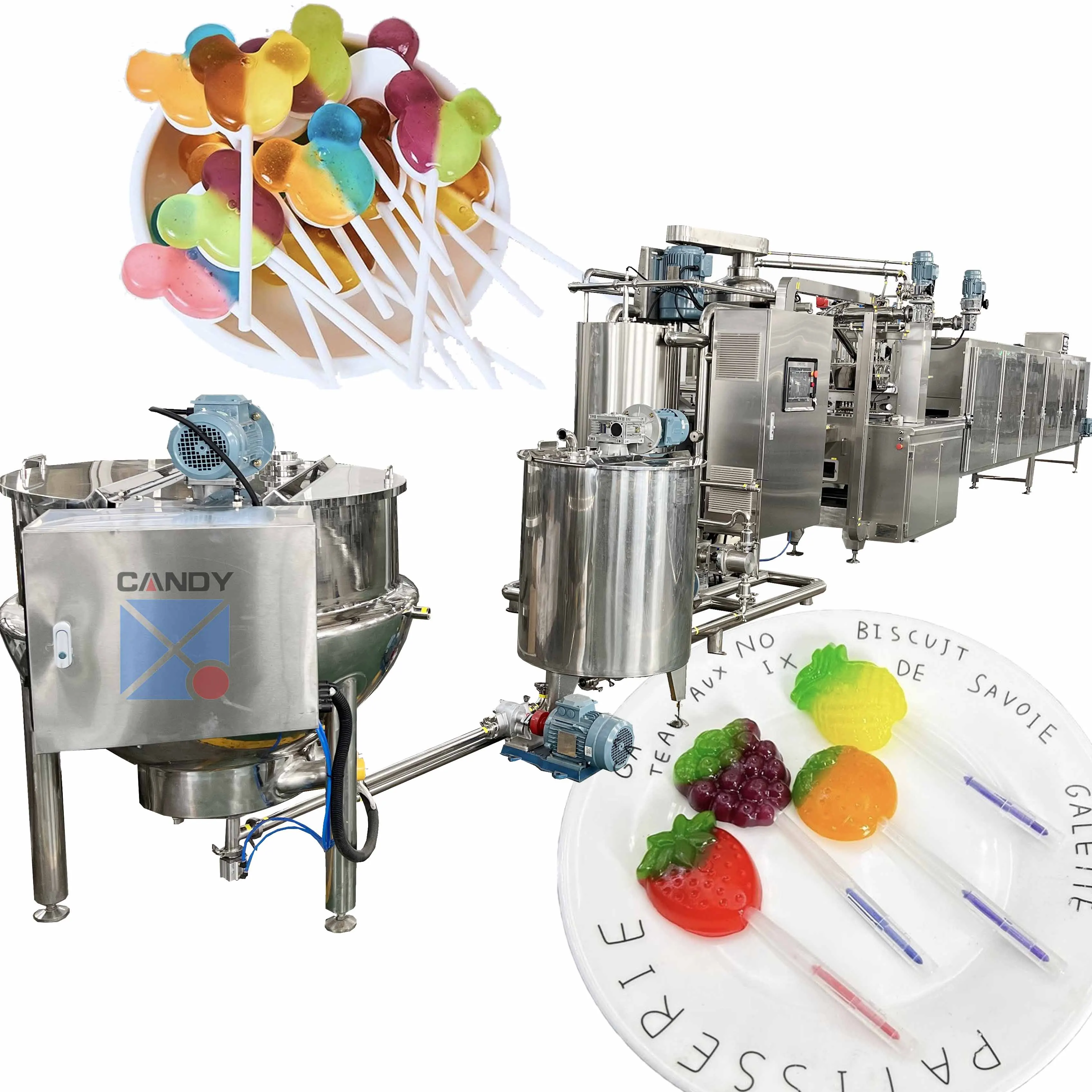 Newest design four colors jelly gummy candy machine production line Vitamin C Gummy making machine for sale