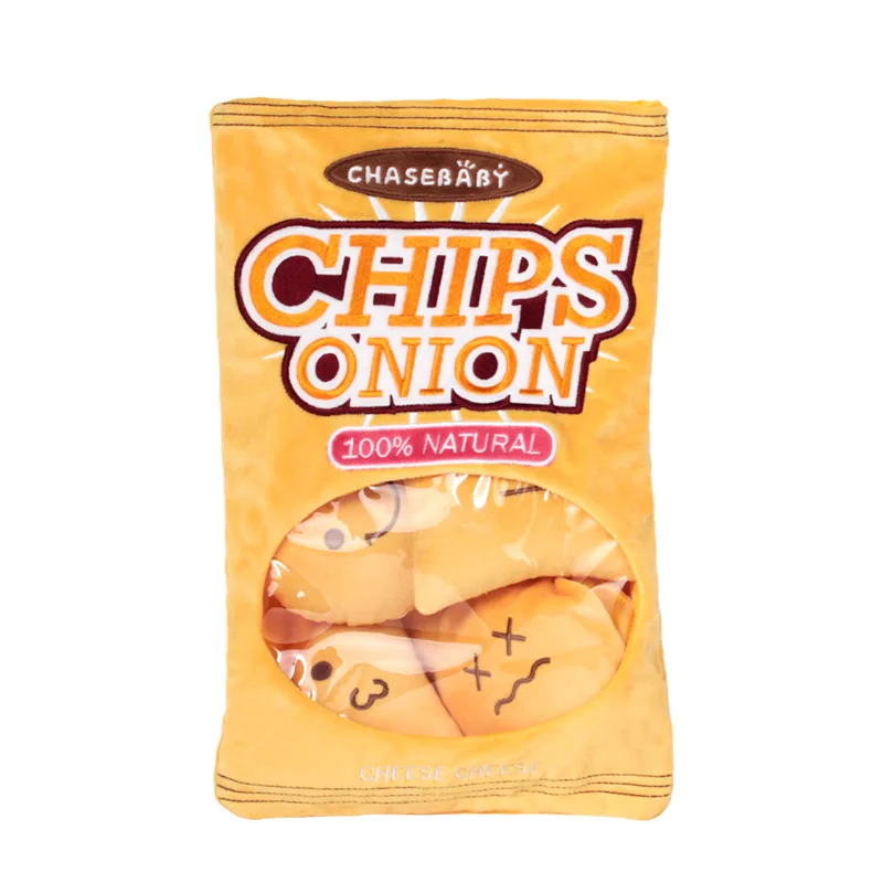 Manufacturer Custom Pet Pack Set Potato Chips ChocolateDog Hide And Seek Toy Plush Dog Toy Stuffed