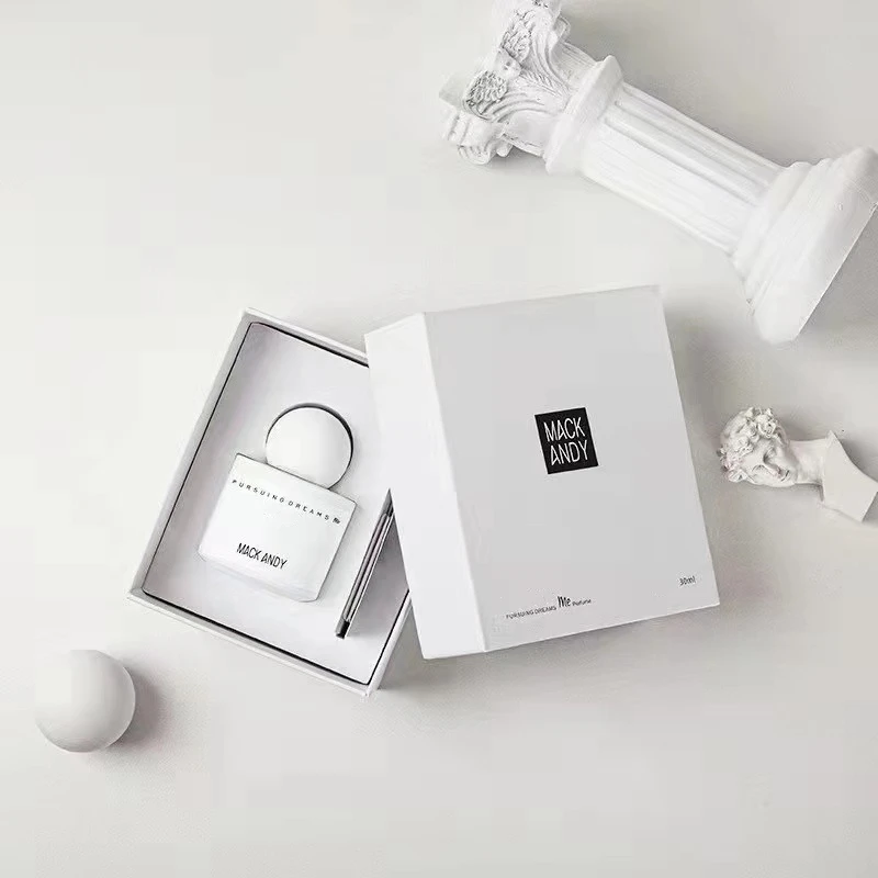 Wholesale Customized Logo 50ml Black White Round Empty Perfume Bottle with Box