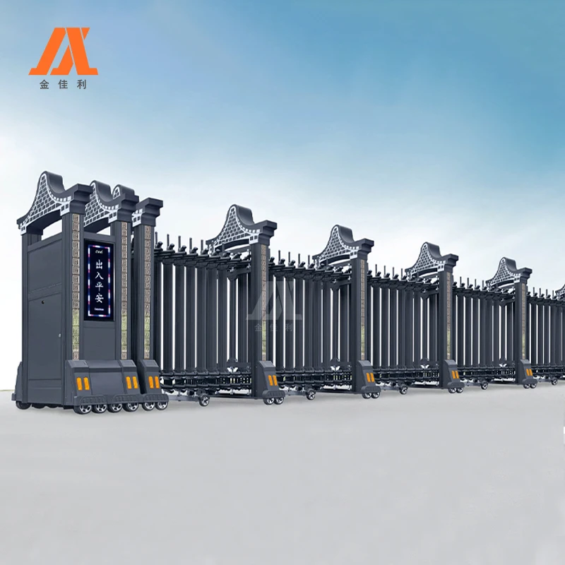 Hot Sale Retractable Gates Sliding Door Motor Gate Aluminum Trackless Folding Gate by Motor Operated