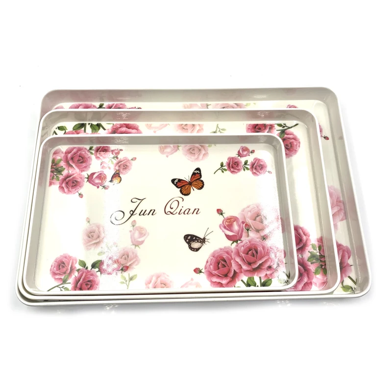 plastic melamine  custom designs printing serving tray