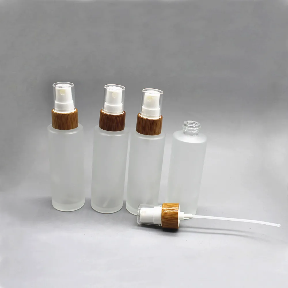 Yuyao Factory Vintage Atomiser Elegant Wood Cap Frosted Room Mini Body Spray Bottle
