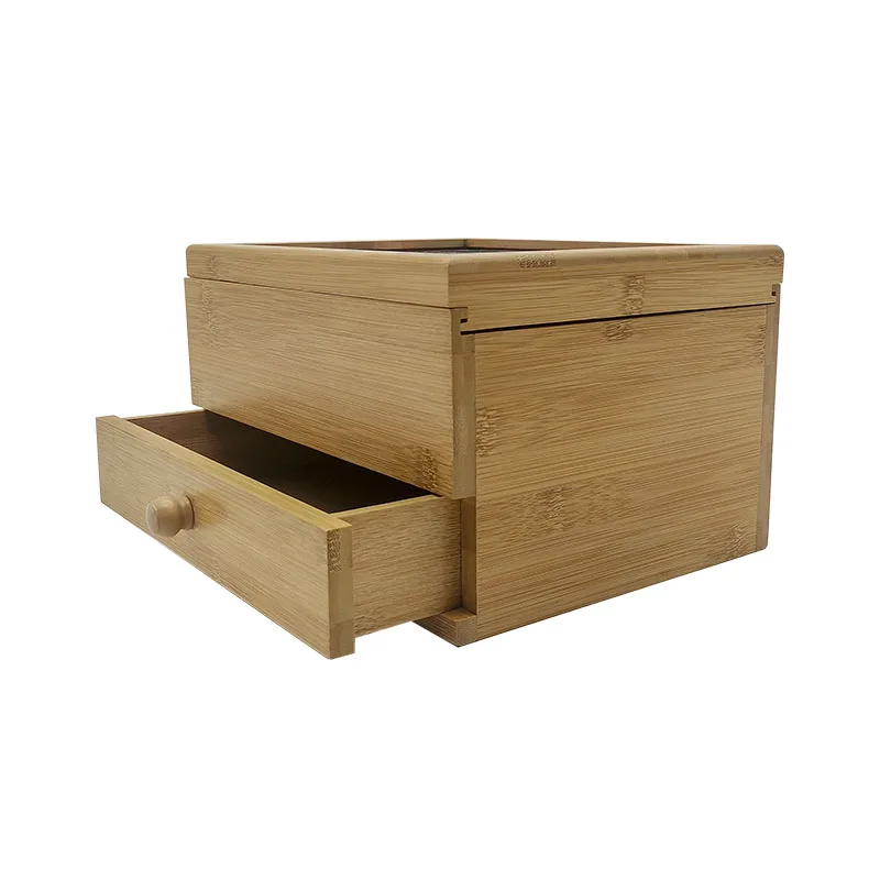 Customized Multifunctional Bamboo Box with Removable Dividers Wood& Bamboo Box with Drawers