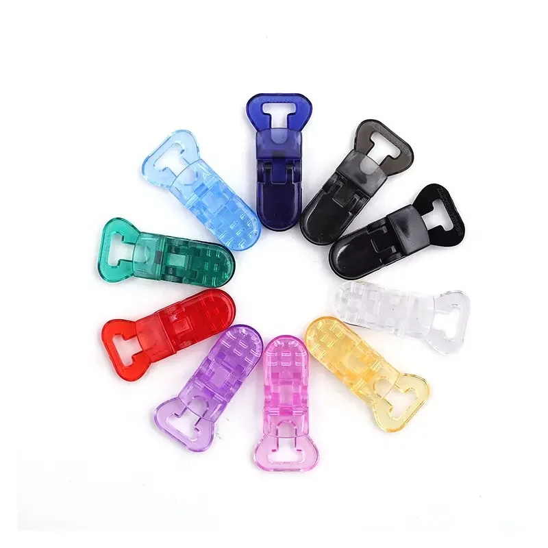 Wholesales Baby Plastic Pacifier Holder Clip Infant Nipples Teething Toys Teether Chain Transparent Clips Multi Color 5