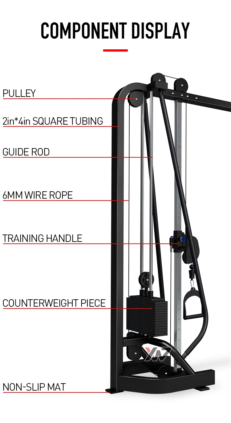 High quality Body Building pin loaded single cable tower Machine