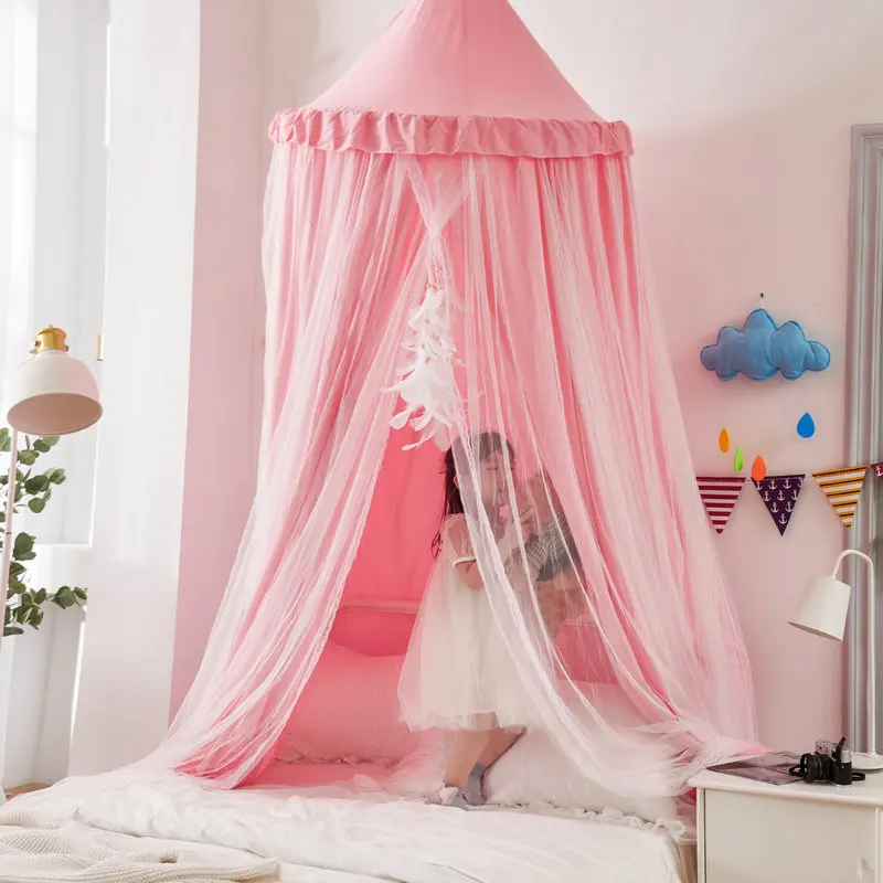 High Quality Girls Baby Mosquito Net Round Dome Bed Canopy Curtain