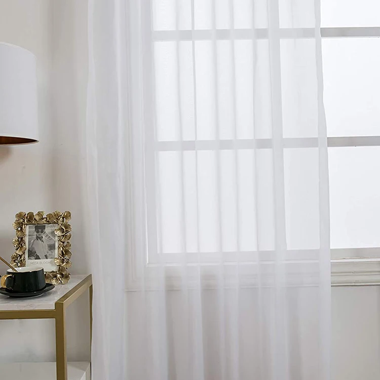 Voile Grommet in Rolls Mesh Wholesale Semi Roll Living Room Window Sheer Curtain