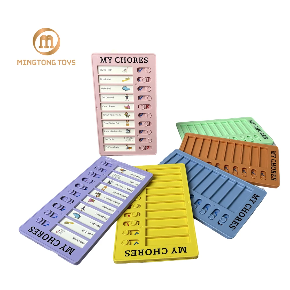 School stationary organizer punch card plastic board creative plan form check list daily planner teaching baby self discipline
