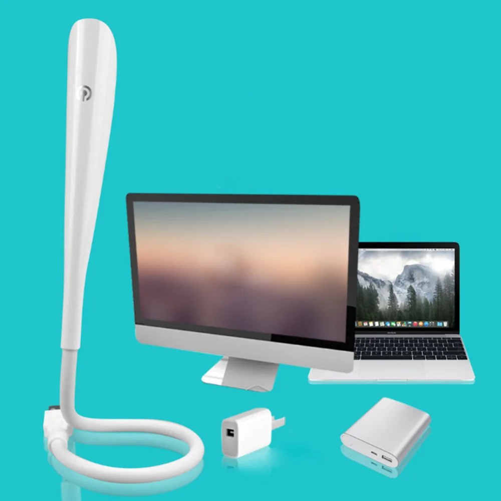 Приглушаемый гибкий светодиодный USB светильник для чтения с сенсорным управлением регулируемая светодиодная настольная лампа креплением ноутбука спальни кабинета освещение
