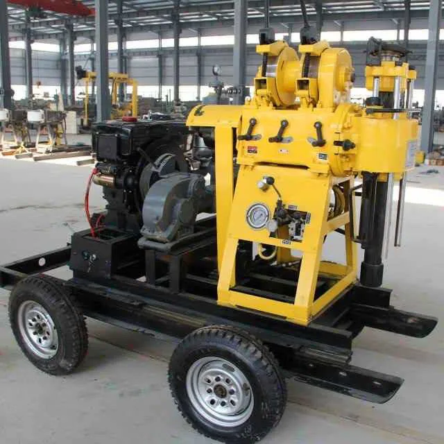 200m Wheels Type Hydraulic Portable Diesel Diamond Core Sample Drilling Machine Underground Borehole Water Well Drilling Rig