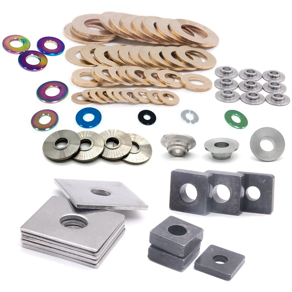Fastener Manufacture custom black plain flat washer Stainless steel with silicone nylon plastic rubber washer