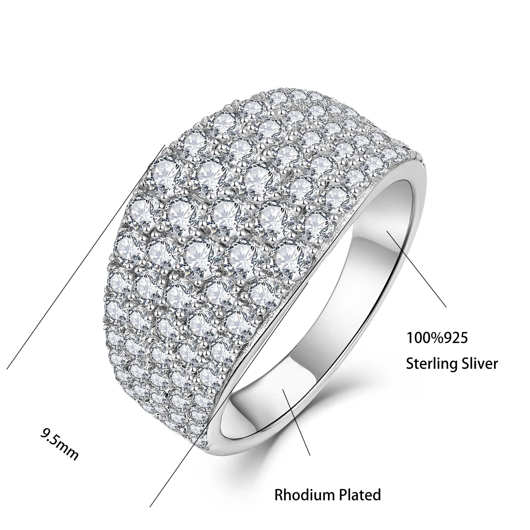 Fashion Ladies New Design 925 Sterling Silver Zirconia Ring Moroccan Wedding Ring Jewelry Women Wedding Rings
