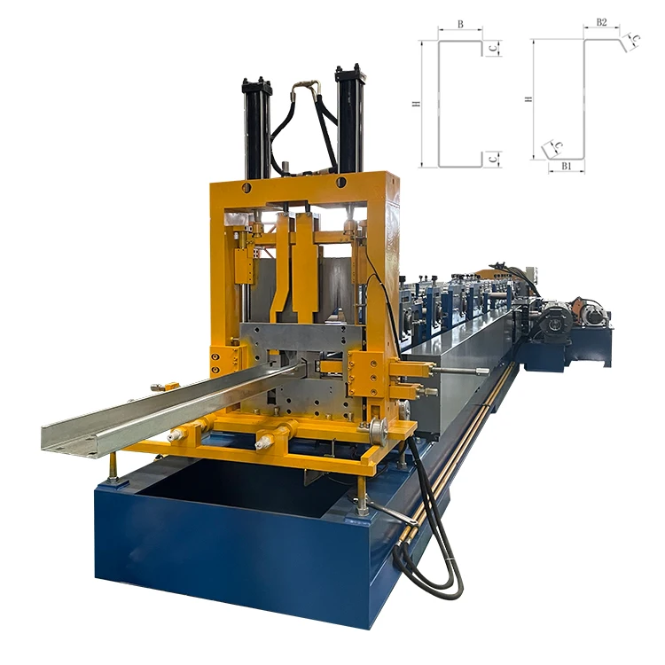 Metal Forming Process Rolling Steel Truss  C & Z Purlins Channel Machine